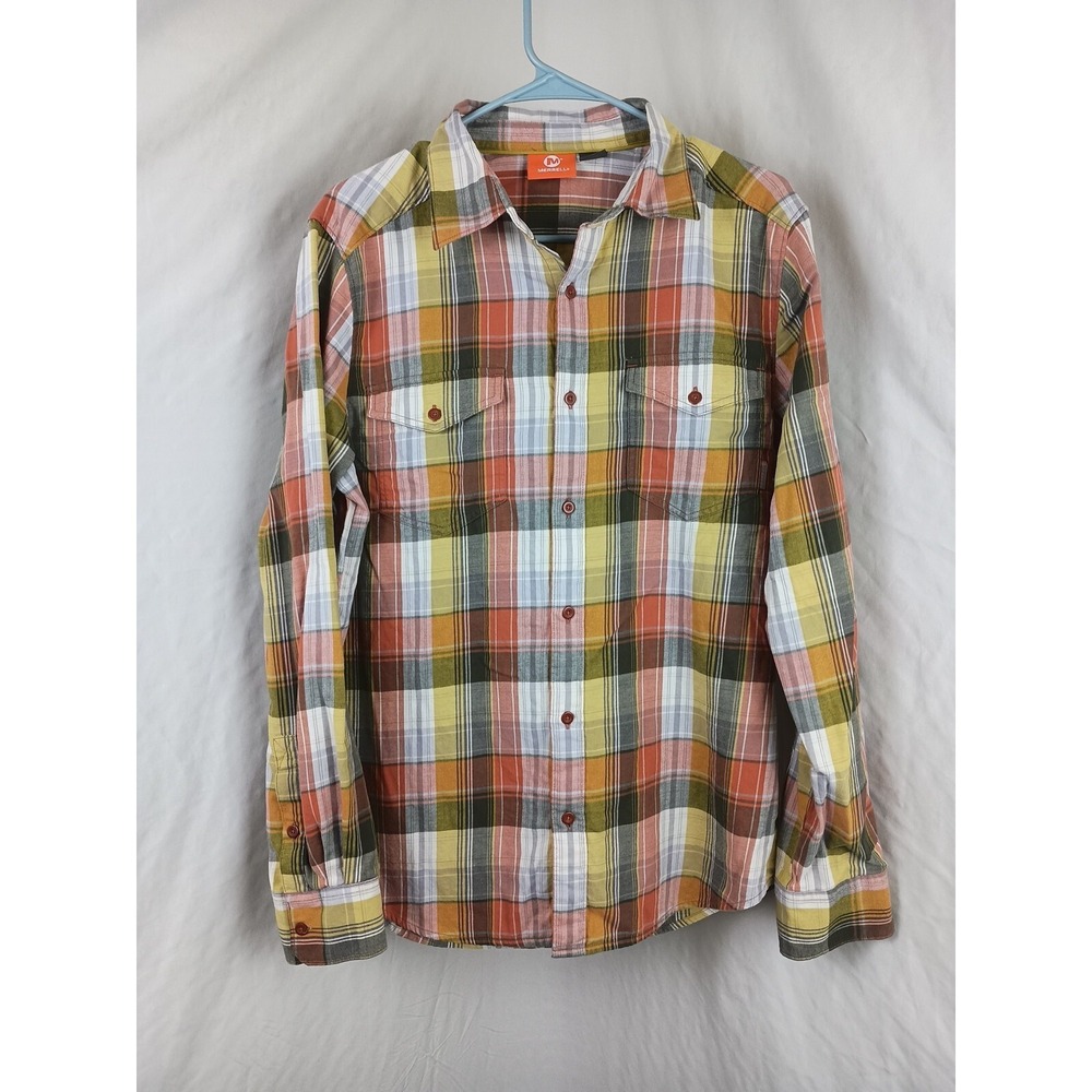 Merrell Button Down Men's Shirt Size Medium Pockets M Flannel